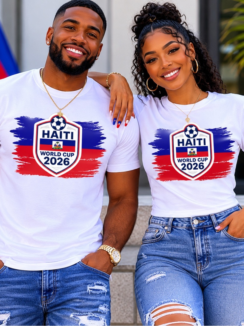 Haiti World Cup 2026 Short Sleeve T-Shirt Custom Made